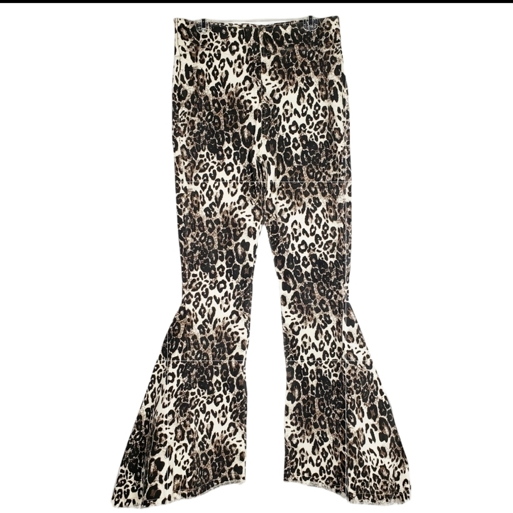 On The Prowl Leopard Print Bell Bottom Jeans